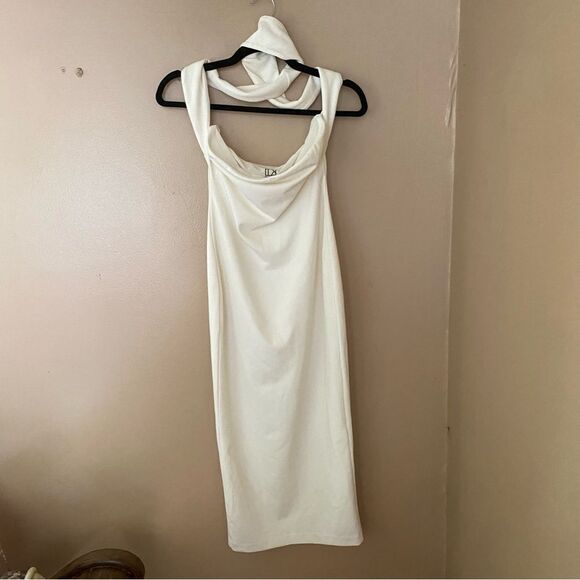 Not Yours To Keep Jordan White Midi Dress body con halter Revolve $288 Sz XS - Picture 8 of 9